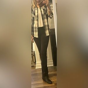 Plaid cotton button down M
